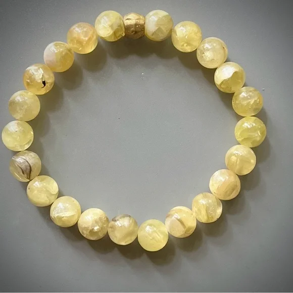 Brazilian Natural Golden Mica Handcrafted Bead Bracelet - Picture 2 of 5
